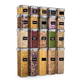 48pcs Airtight Food Storage Containers Set With Lids And Reusable Labels Transparent Kitchen Pantry Organization Bins For Pasta Cereal