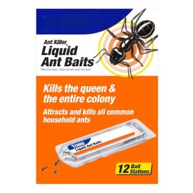 Ant Killer Bait Stations T300B  Liquid Bait To Eliminate Ants  Bait System Stations For Effective Indoor Ant Control 12 Count  Borax Formula Kills The