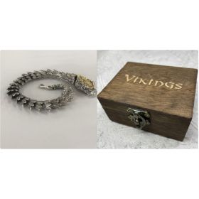 Flap Pine Wood Gift Box Necklace Bracelet (Option: Set)