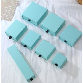 Jewelry Bracelet Jewelry Packaging Box Necklace Ring Earrings Drawer Storage Tray Custom Pull Gift Box (Option: Pink blue-10x10x4.2cm)
